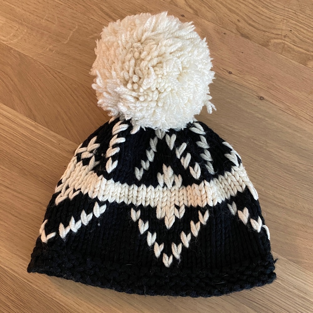 PRADA Chunky Pom-Pom Wool Knit Beanie Hat  Unisex